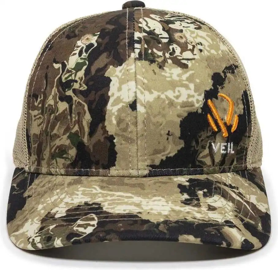 Oc Sports Veil-001 Veil Camo Mesh Back Cap - Veil Whitetail Natural - Ivory / 6 7/8’’ - 7 1/2’’