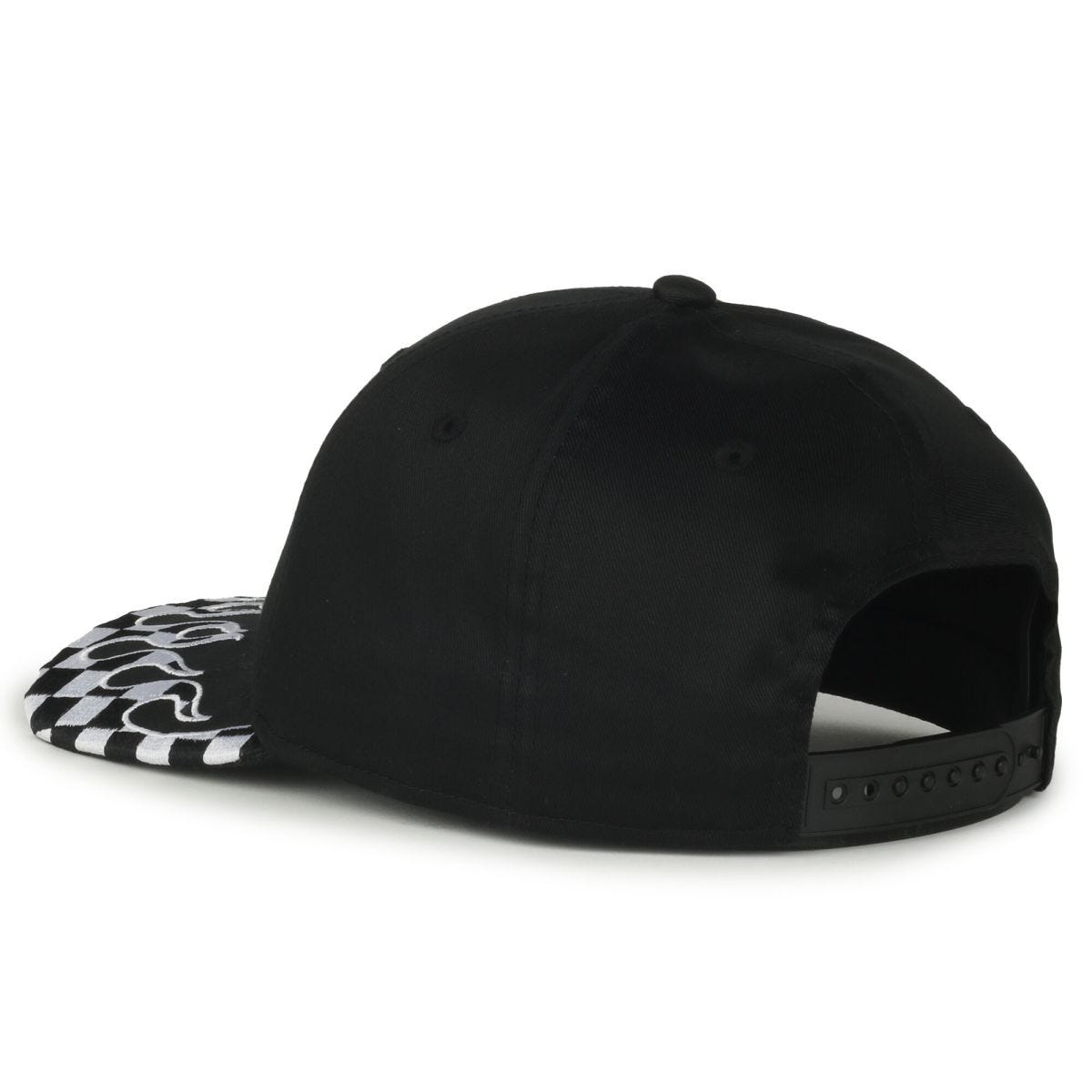 Oc Sports Vroom-01 Checkered Flame Solid Back Cap - Black