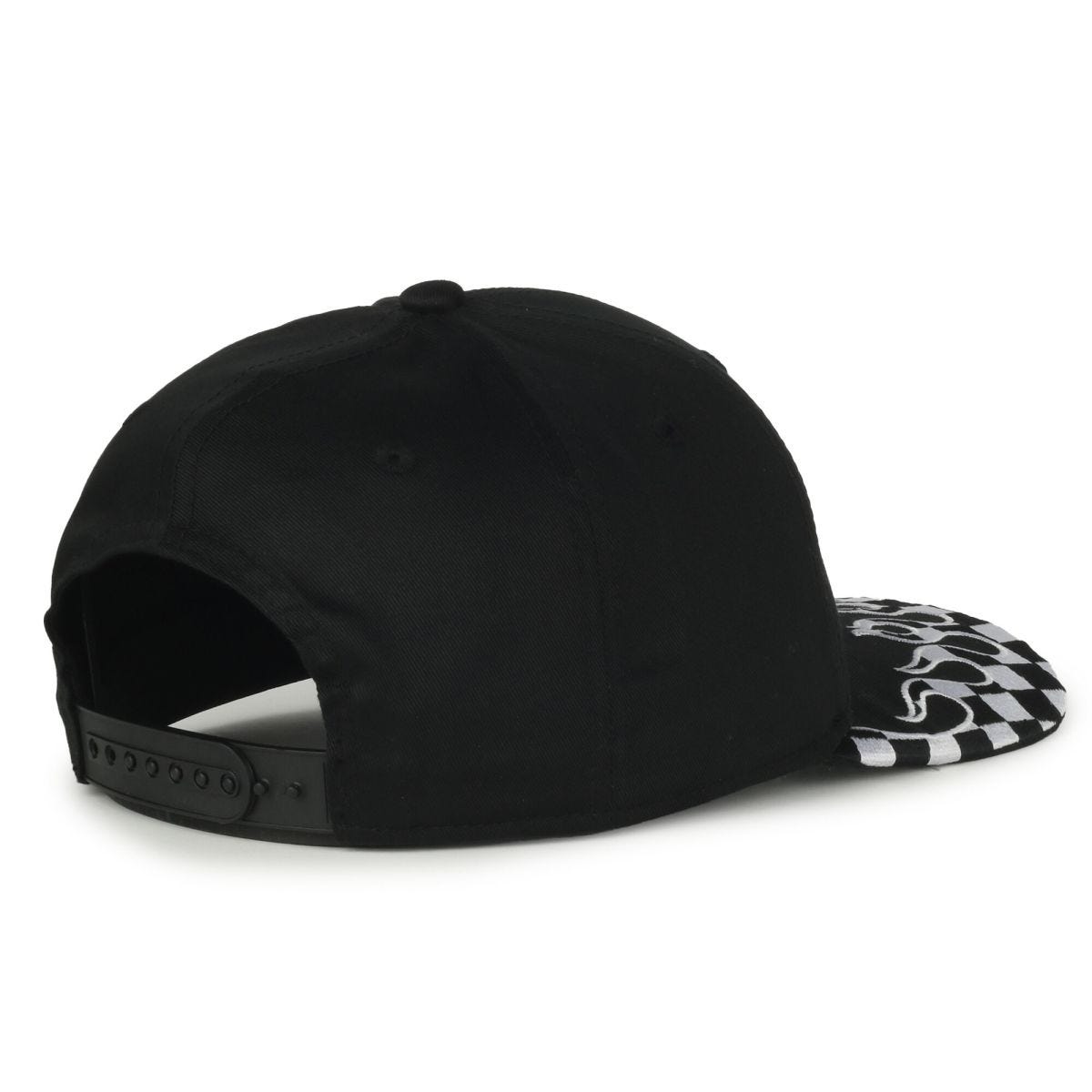 Oc Sports Vroom-01 Checkered Flame Solid Back Cap - Black