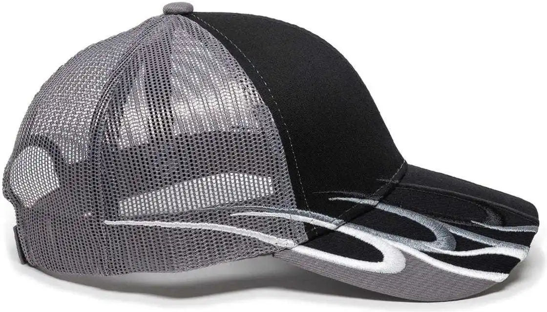 Oc Sports Wav-605m Adjustable Mesh Back Cap - Black Charcoal - Dark Gray / 6 7/8’’ - 7 1/2’’