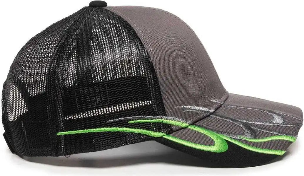 Oc Sports Wav-605m Adjustable Mesh Back Cap - Charcoal Black - Dark Gray / 6 7/8’’ - 7 1/2’’