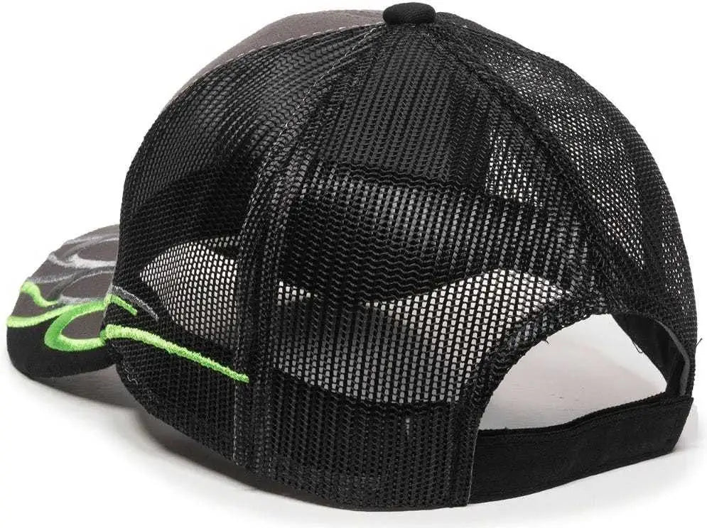 Oc Sports Wav-605m Adjustable Mesh Back Cap - Charcoal Black - Dark Gray / 6 7/8’’ - 7 1/2’’