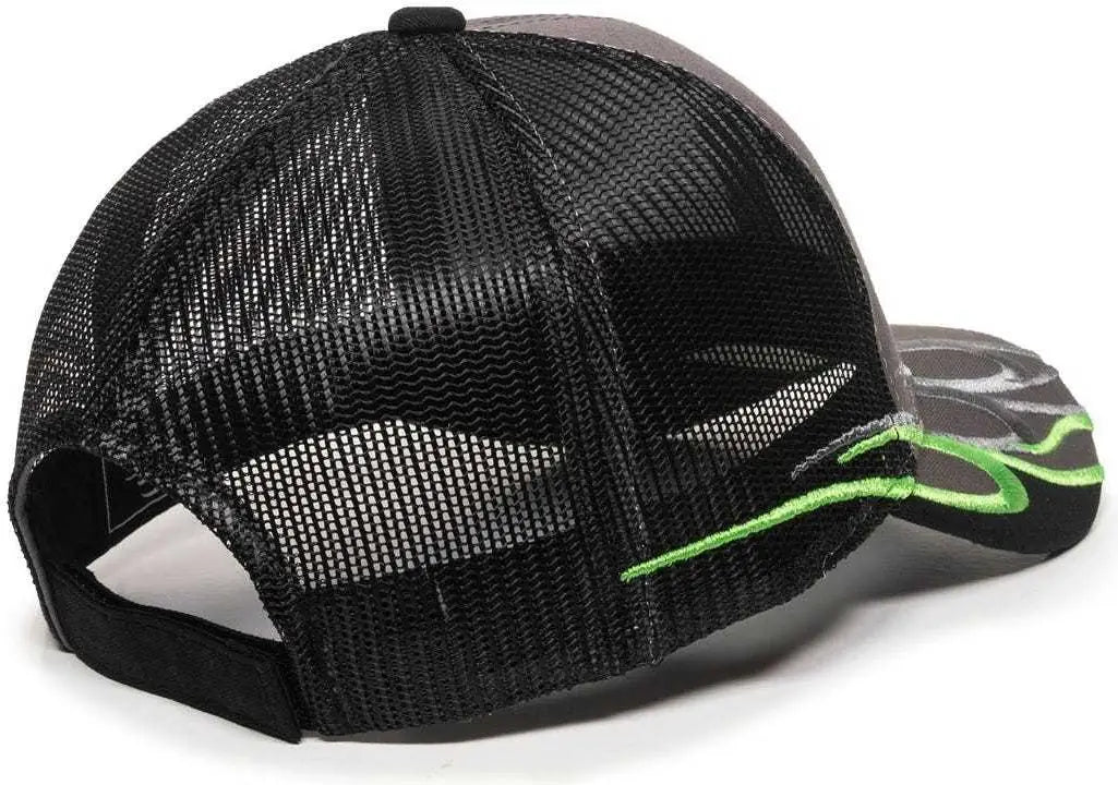 Oc Sports Wav-605m Adjustable Mesh Back Cap - Charcoal Black - Dark Gray / 6 7/8’’ - 7 1/2’’
