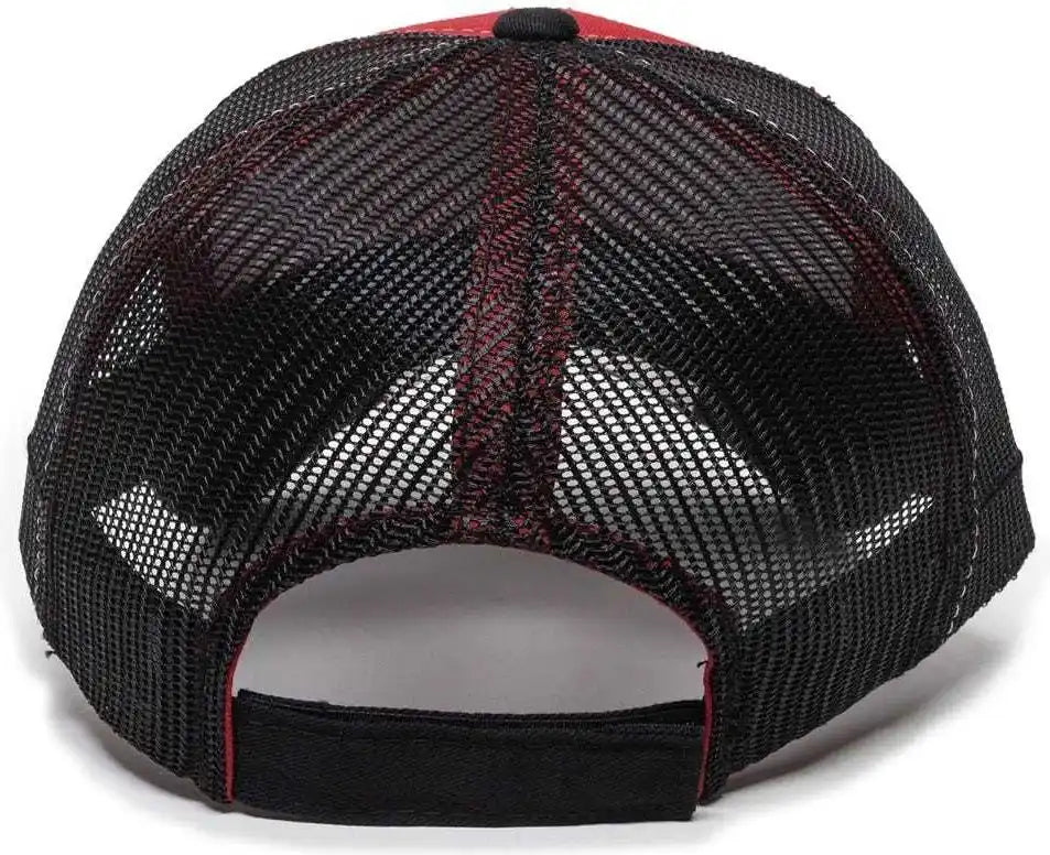 Oc Sports Wav-605m Adjustable Mesh Back Cap - Red Black - 6 7/8’’ - 7 1/2’’