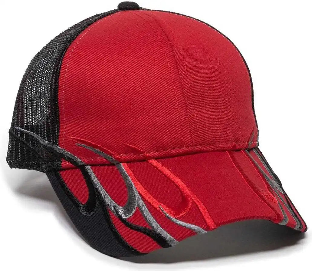 Oc Sports Wav-605m Adjustable Mesh Back Cap - Red Black - 6 7/8’’ - 7 1/2’’