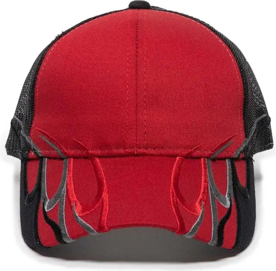 Oc Sports Wav-605m Adjustable Mesh Back Cap - Red Black - 6 7/8’’ - 7 1/2’’