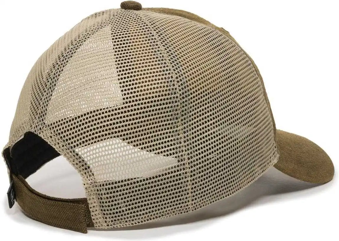 Oc Sports Wcv-100m Adjustable Mesh Back Weathered Look Cap - Brown Khaki - 6 7/8’’ - 7 1/2’’