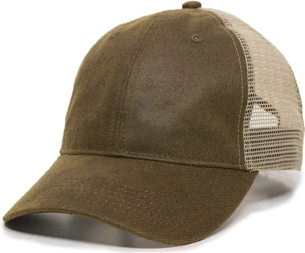 Oc Sports Wcv-100m Adjustable Mesh Back Weathered Look Cap - Brown Khaki - 6 7/8’’ - 7 1/2’’