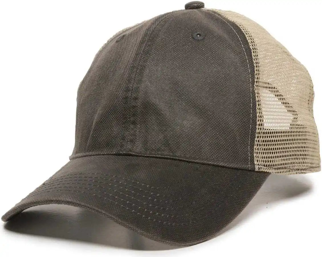Oc Sports Wcv-100m Adjustable Mesh Back Weathered Look Cap - Charcoal Khaki - Dark Gray / 6 7/8’’ - 7 1/2’’