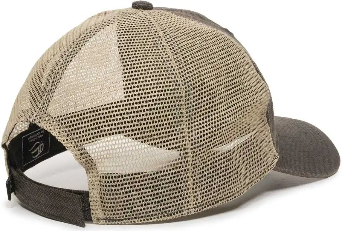 Oc Sports Wcv-100m Adjustable Mesh Back Weathered Look Cap - Charcoal Khaki - Dark Gray / 6 7/8’’ - 7 1/2’’