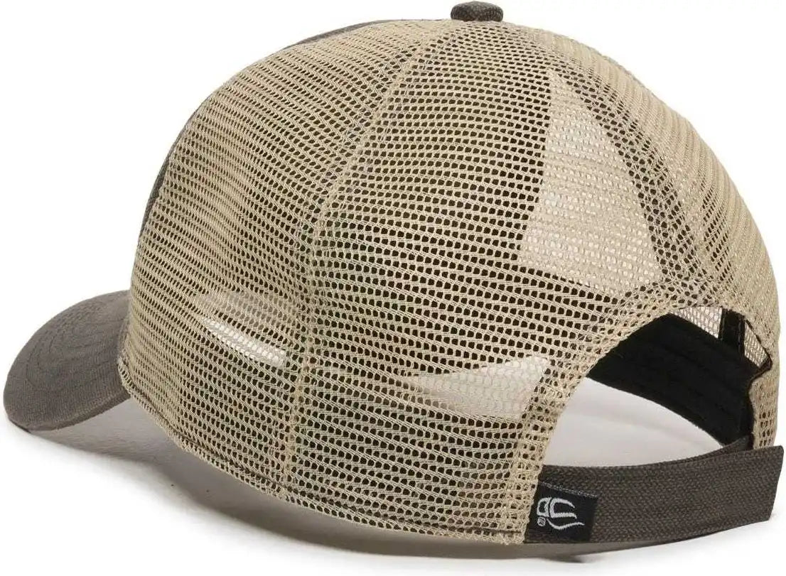 Oc Sports Wcv-100m Adjustable Mesh Back Weathered Look Cap - Charcoal Khaki - Dark Gray / 6 7/8’’ - 7 1/2’’