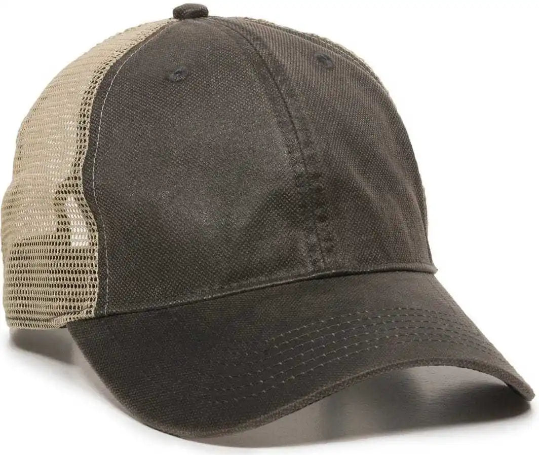 Oc Sports Wcv-100m Adjustable Mesh Back Weathered Look Cap - Charcoal Khaki - Dark Gray / 6 7/8’’ - 7 1/2’’