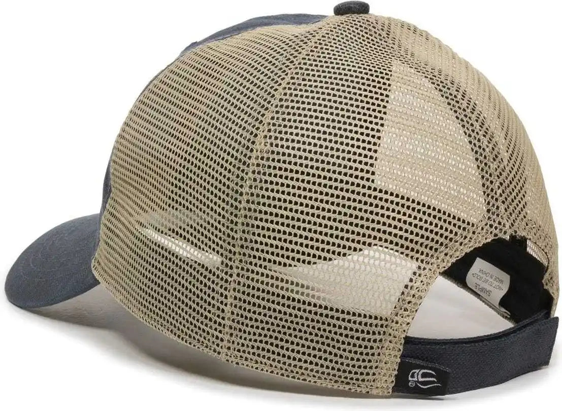 Oc Sports Wcv-100m Adjustable Mesh Back Weathered Look Cap - Navy Khaki - 6 7/8’’ - 7 1/2’’