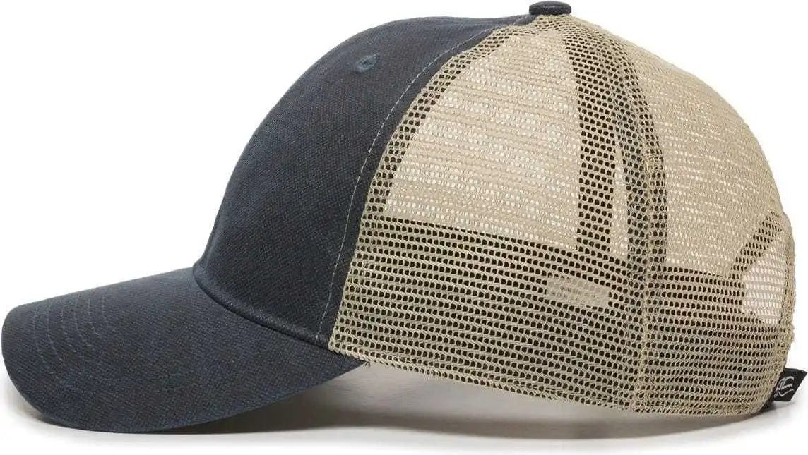 Oc Sports Wcv-100m Adjustable Mesh Back Weathered Look Cap - Navy Khaki - 6 7/8’’ - 7 1/2’’