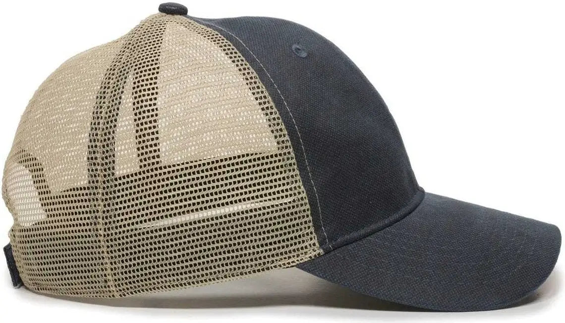 Oc Sports Wcv-100m Adjustable Mesh Back Weathered Look Cap - Navy Khaki - 6 7/8’’ - 7 1/2’’