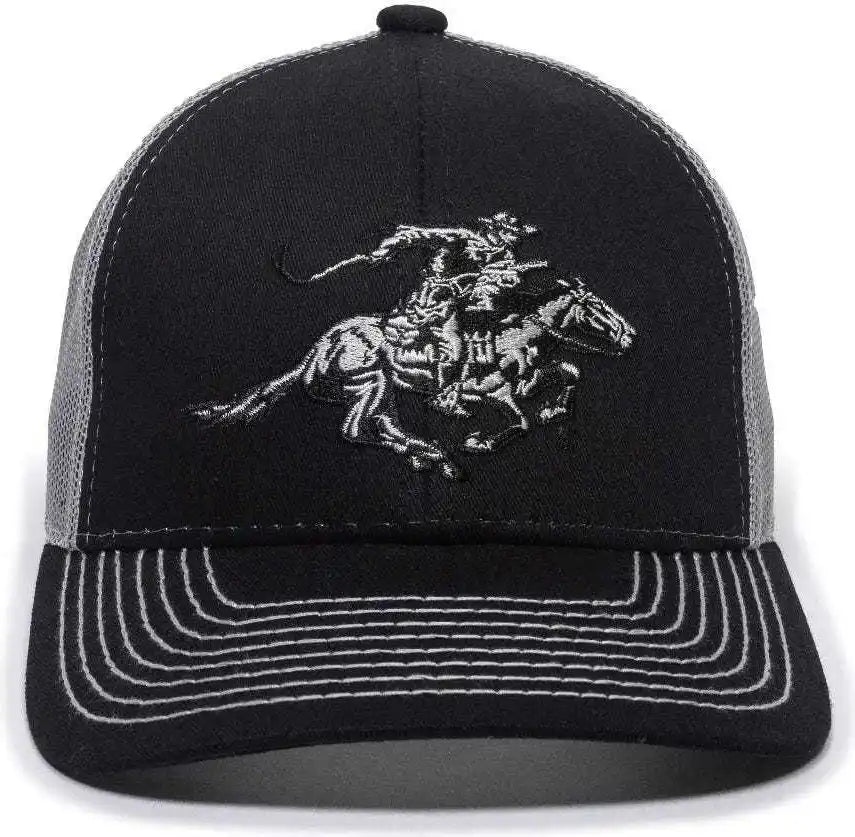 Oc Sports Win46b Winchester Mesh Back Cap - Black Light Grey - Gray / 6 7/8’’ - 7 1/2’’