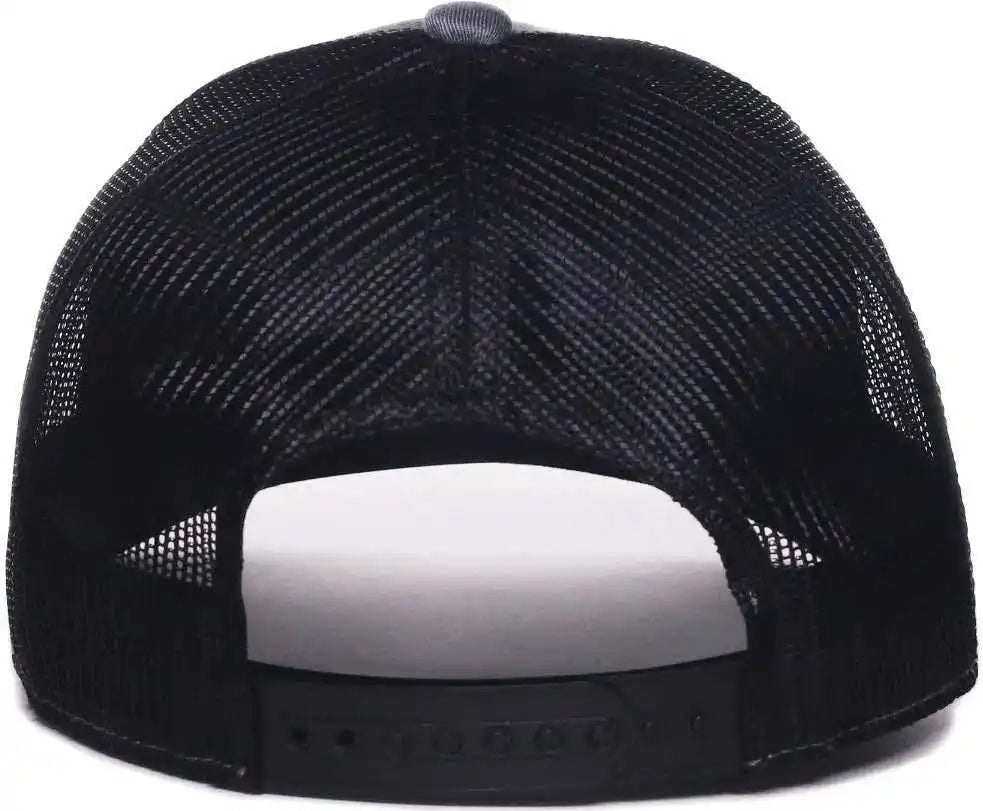 Oc Sports Wra-103 Wranger Leather Patch Trucker Cap - Ht Gray Black - Osfm