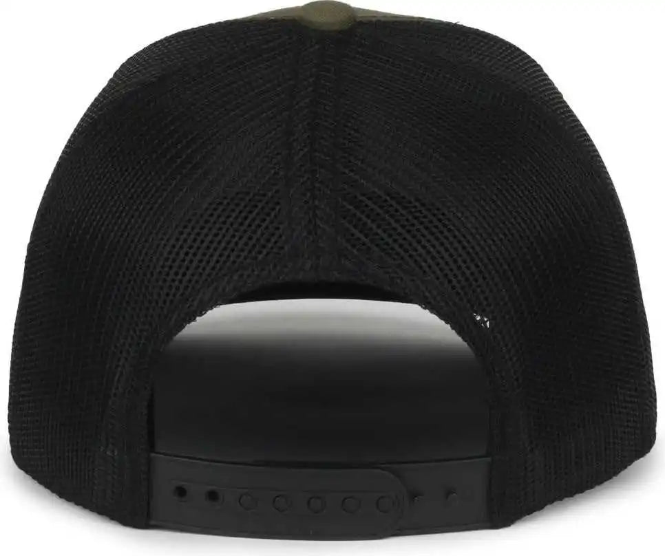 Oc Sports Wra-103 Wranger Leather Patch Trucker Cap - Loden Black - Osfm