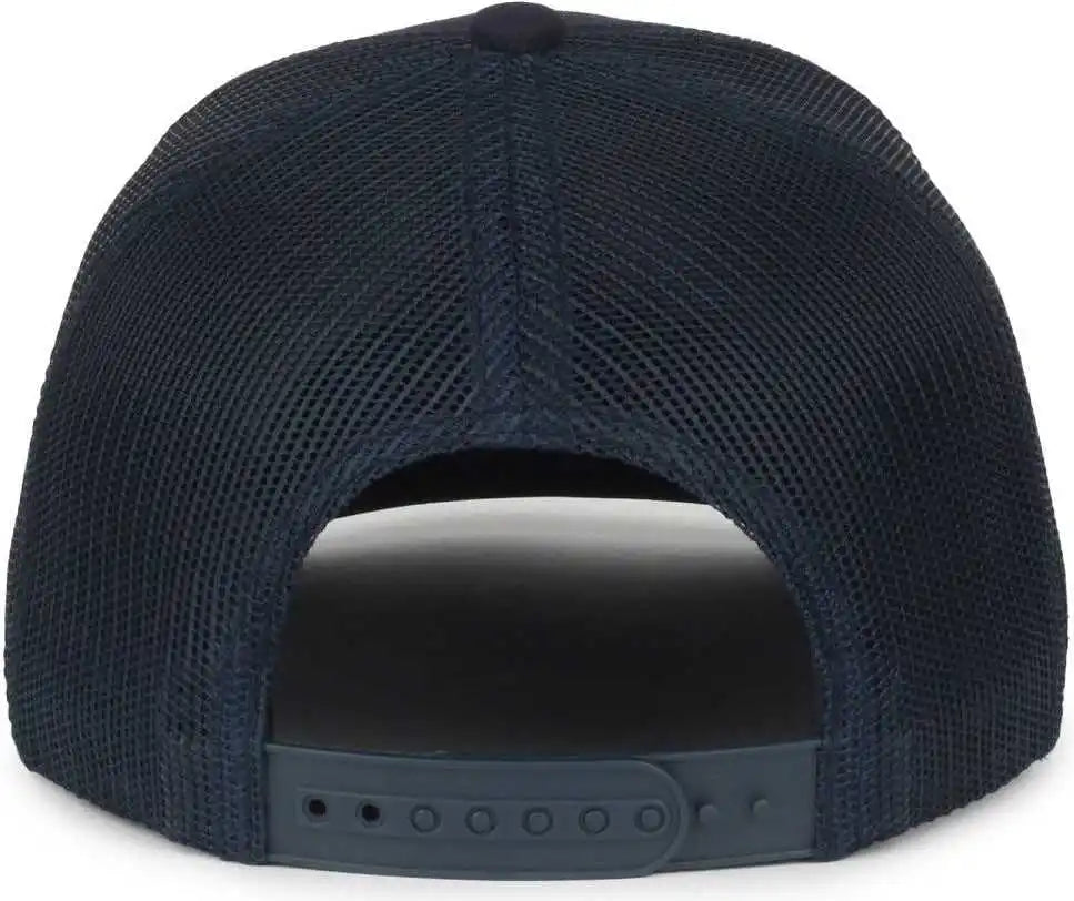 Oc Sports Wra-103 Wranger Leather Patch Trucker Cap - Navy - Osfm