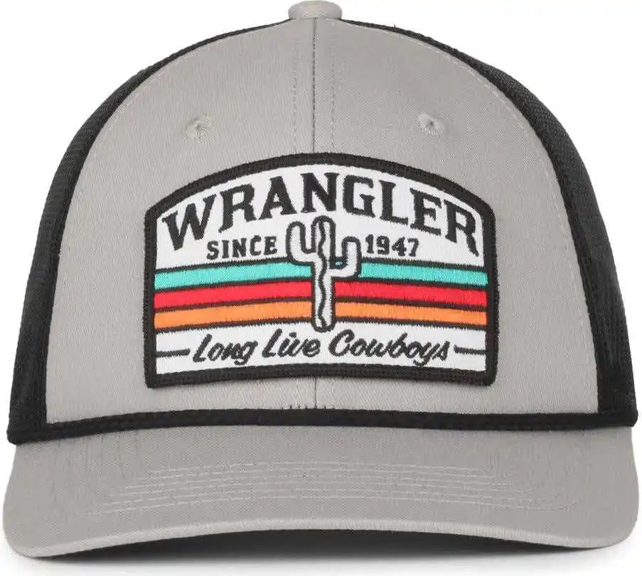 Oc Sports Wra-126 Wranger Pro Crown Trucker Cap - Light Gray Black - Osfm