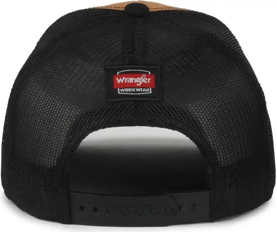 Oc Sports Wra-201m Wranger Canvas Trucker Cap - Brown Black - Osfm