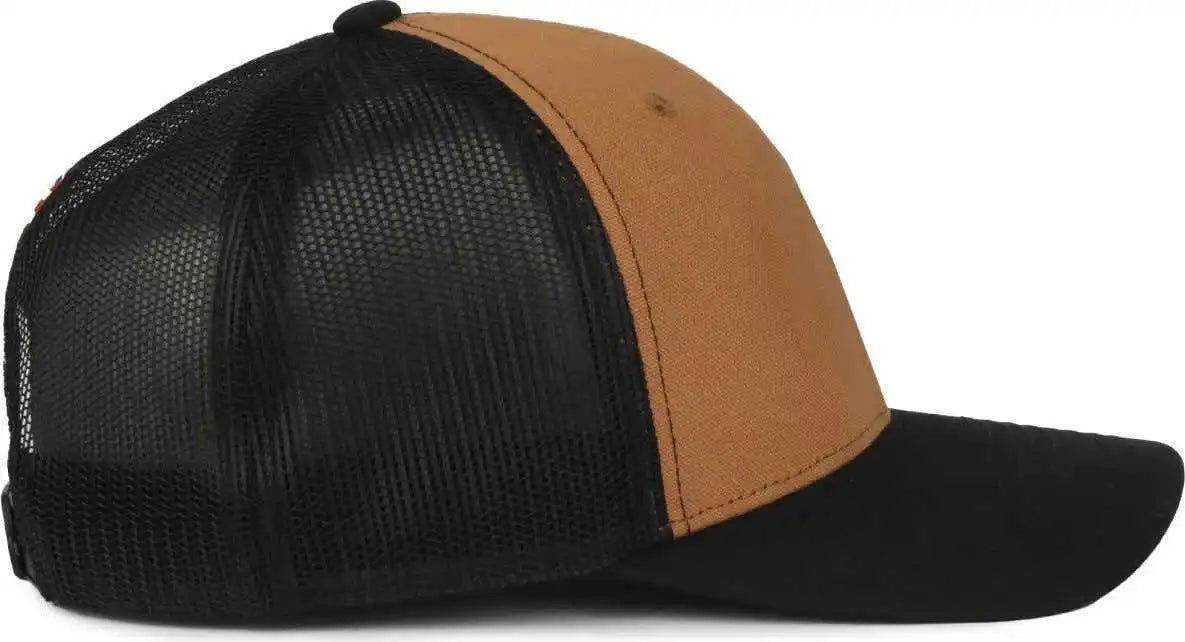 Oc Sports Wra-201m Wranger Canvas Trucker Cap - Brown Black - Osfm
