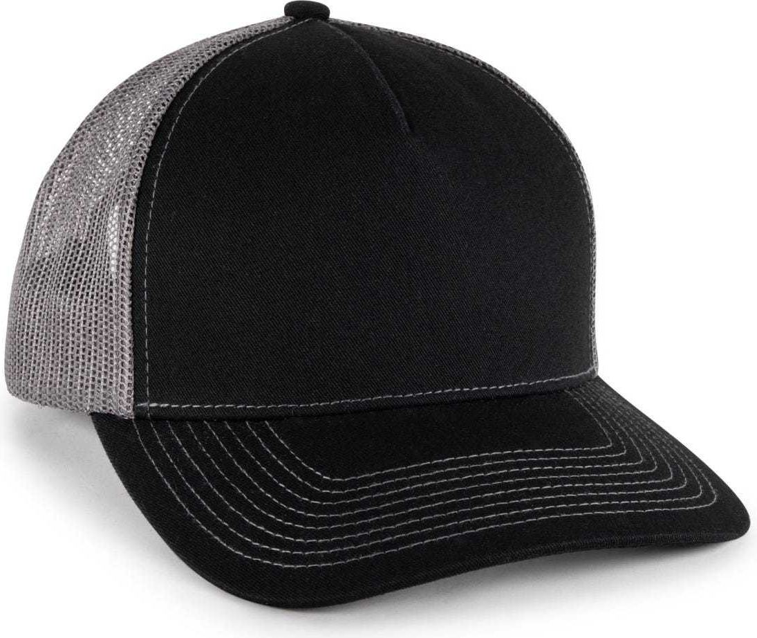 Oc Sports Oc571 Slight Pre-curved Visor with Mesh Back Cap - Black Charcoal - Dark Gray / 6 7/8’’ - 7 1/2’’