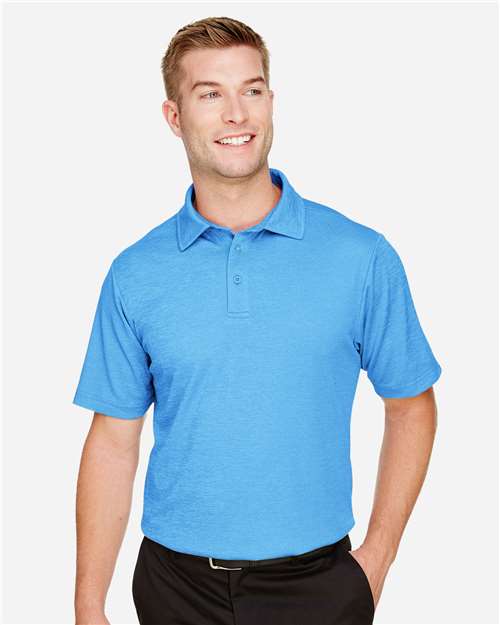 Ocean Blue Heather Men&#39;s CrownLux Performance® Address Mélange Polo - DG22