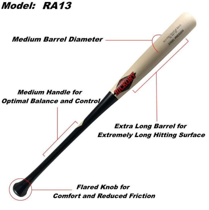 Old Hickory Ra13 Steel Pressed Rock Maple Bat - Natural Black