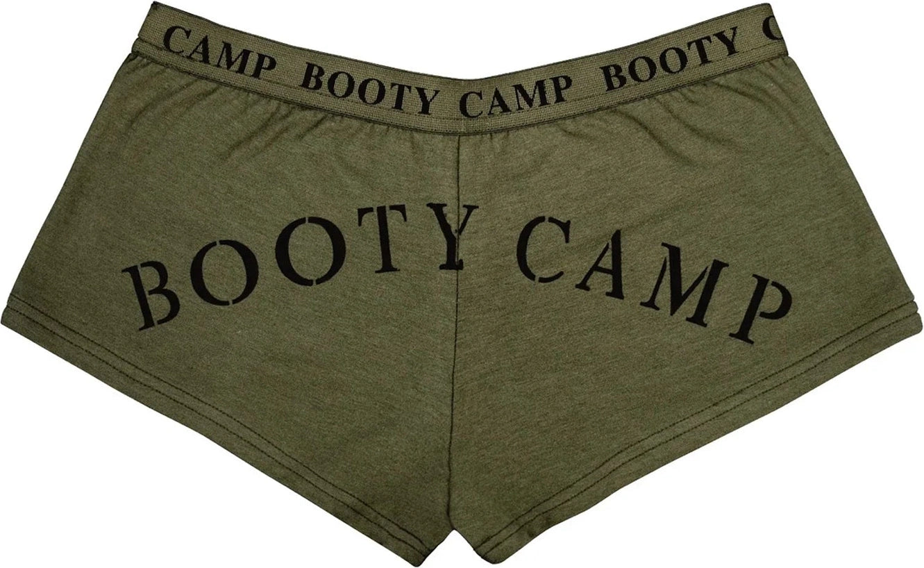 Olive Drab ?Booty Camp’ Booty Shorts - s