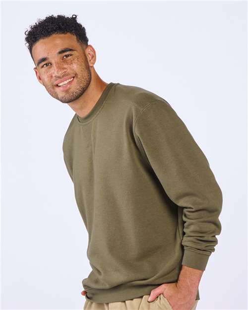 Olive Fleece Crew Pullover - BM5101