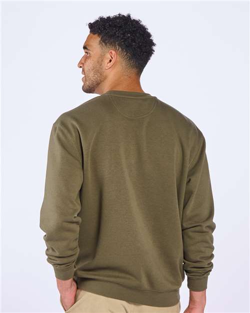 Olive Fleece Crew Pullover - BM5101
