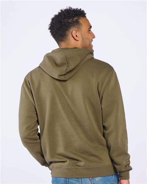 Olive Fleece Hooded Pullover - BM5302