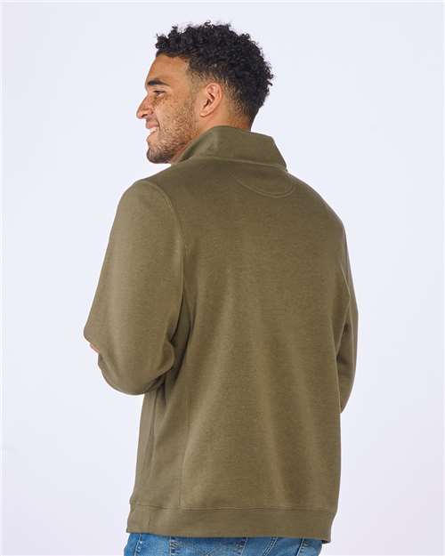 Olive Fleece Quarter-Zip Pullover - BM5202