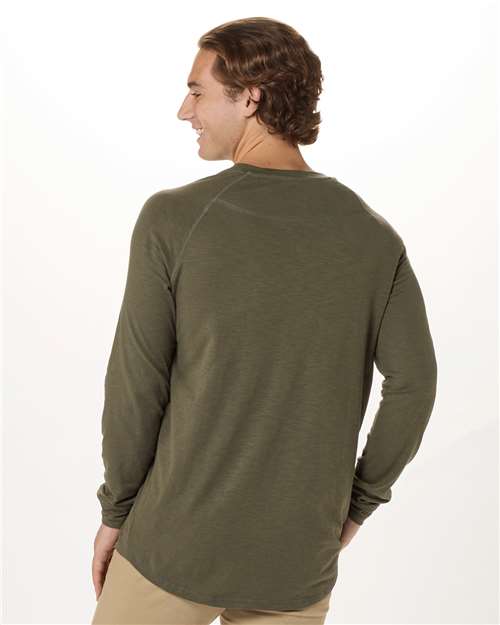 Olive Henley Long Sleeve T-Shirt - BM3101