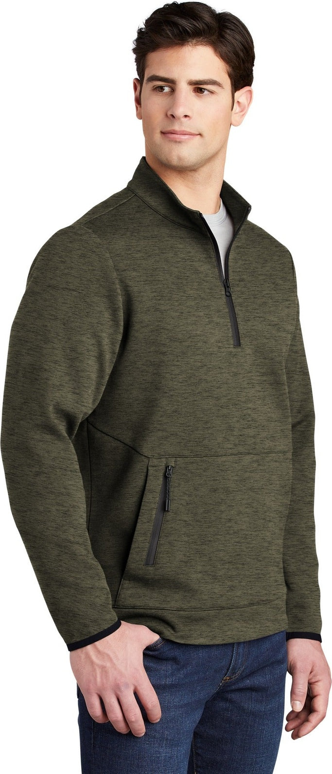 Olive Hthr Sport-Tek Triumph 1/4-Zip Pullover ST281