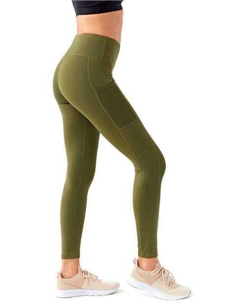 Olive Women&#39;s Mesh Pocket Danica Leggings - TD304