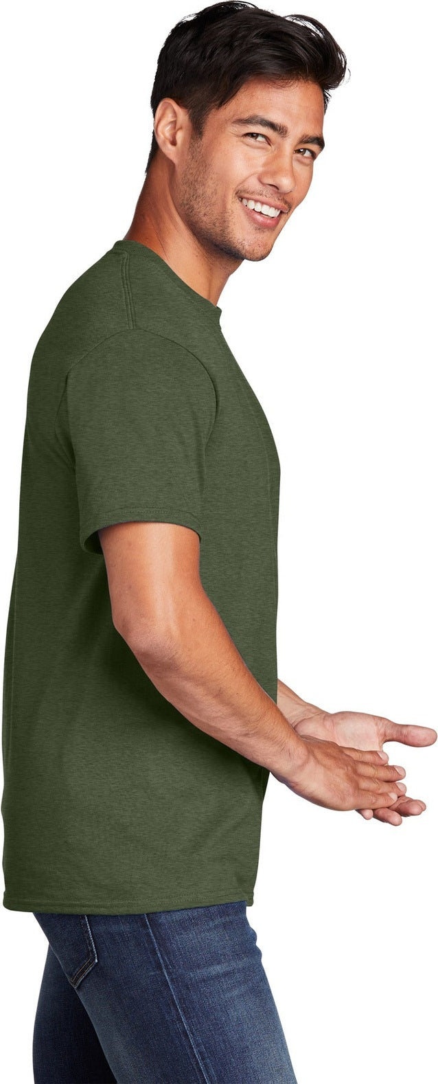 OlvDrabGnH Port & Co Core Cotton Tee. PC54