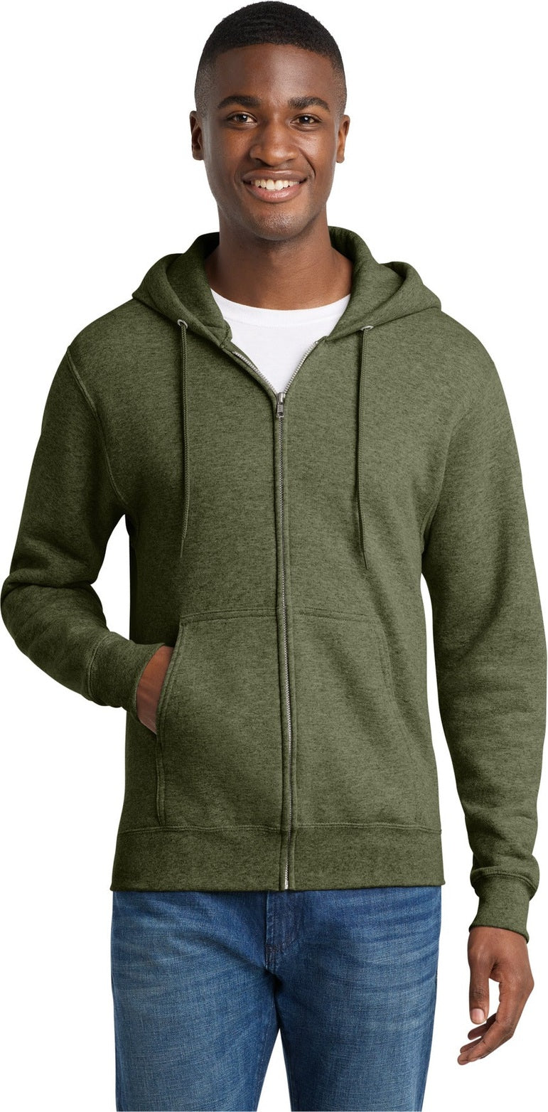OlvDrabGnH Port & Co Core Fleece Full-Zip Hooded Sweatshirt. PC78ZH