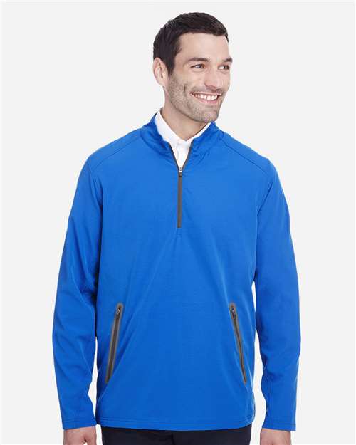 Olympic Blue/ Carbon Men's Quest Stretch Quarter-Zip Pullover - NE401
