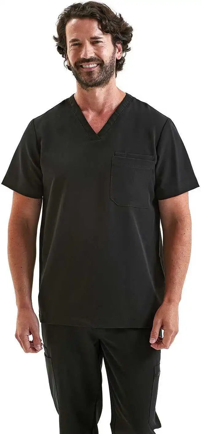 Onna by Premier Nn200 Men’s Limitless v Neck Stretch Scrub Top Black