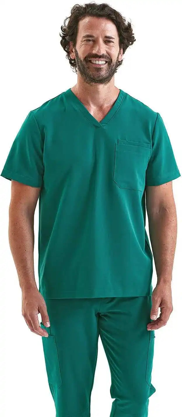 Onna by Premier Nn200 Men’s Limitless V-neck Stretch Scrub Top - Clean Green