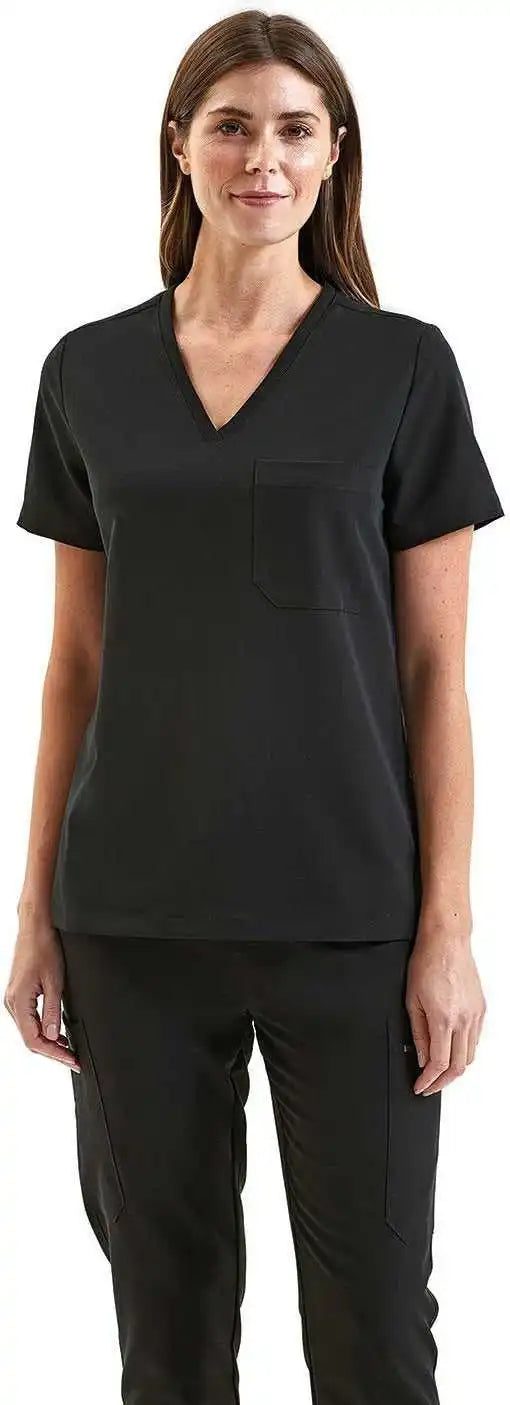 Onna by Premier Nn300 Ladies’ Limitless v Neck Stretch Scrub Top Black