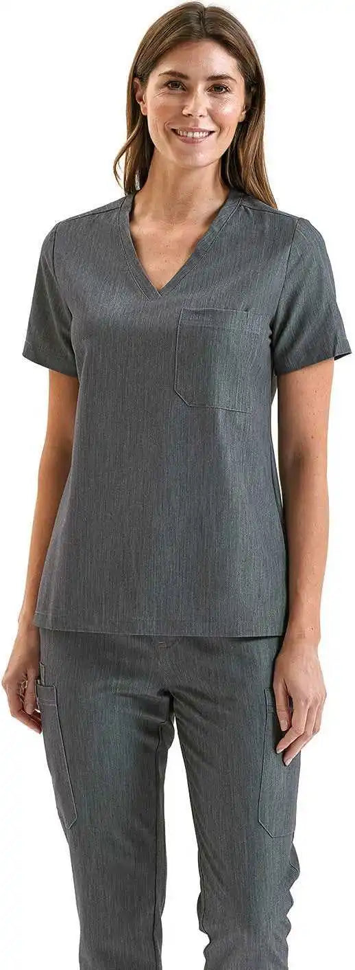 Onna by Premier Nn300 Ladies’ Limitless v Neck Stretch Scrub Top Dynamo Grey