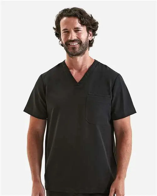 Onna Nn200 Limitless V-neck Stretch Scrub Top - Black - Black / s
