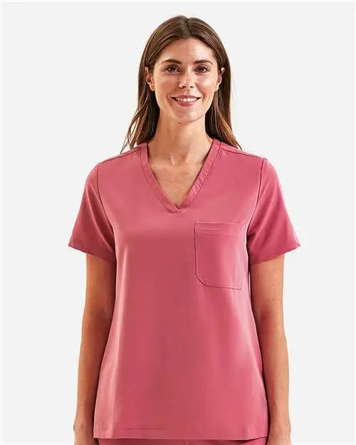 Onna Nn300 Women’s Limitless V-neck Stretch Scrub Top - Calm Pink - Calm Pink / Xs