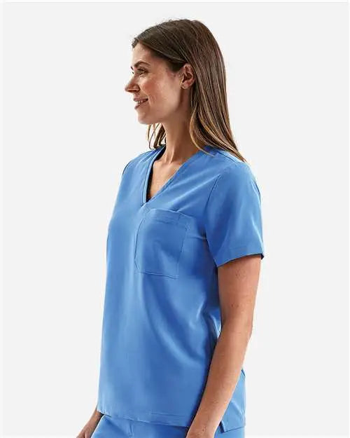 Onna Nn300 Women’s Limitless V-neck Stretch Scrub Top - Ceil Blue