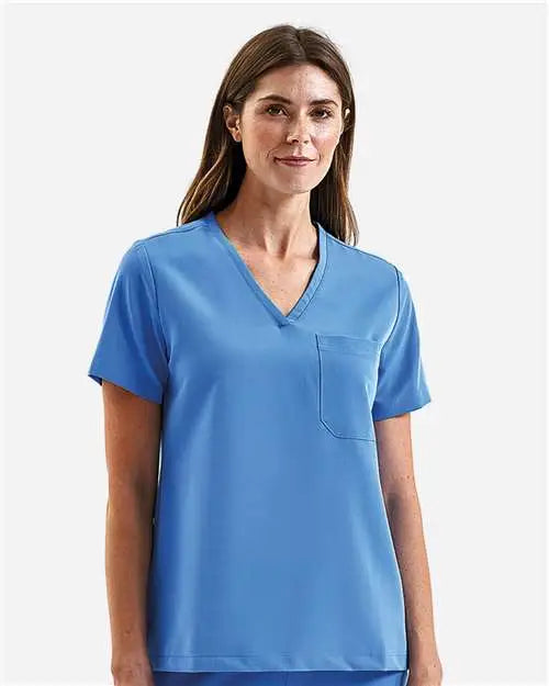 Onna Nn300 Women’s Limitless V-neck Stretch Scrub Top - Ceil Blue - Ceil Blue / Xs