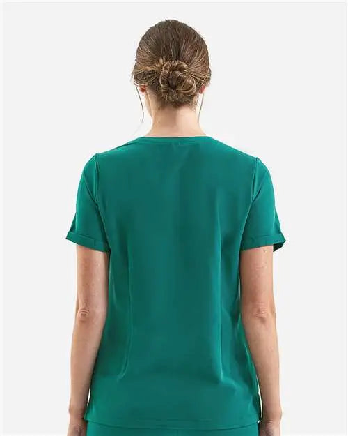 Onna Nn310 Women’s Invincible V-neck Stretch Scrub Top - Clean Green