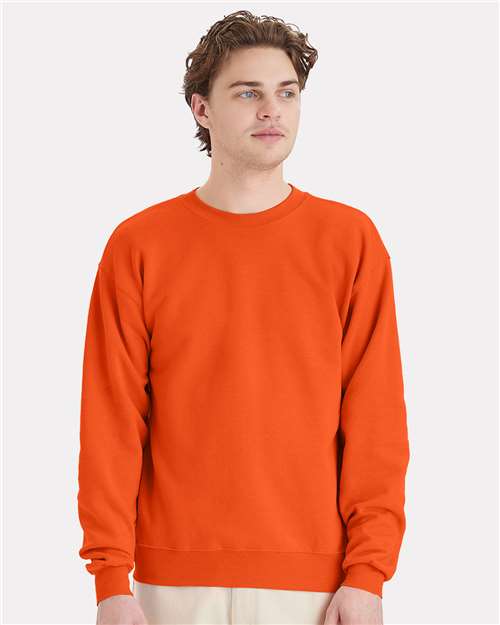 Front View of Orange Ecosmart® Crewneck Sweatshirt - P160